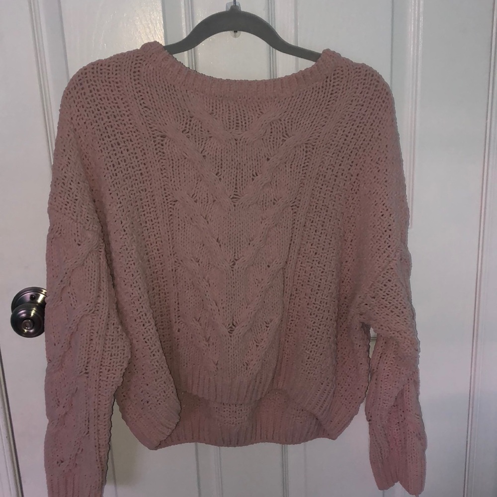 Pink plush sweater size medium